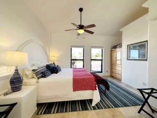 casita-2-bedroom-lejos-de-todo-near-todos-santos Casita 2 bedroom with king-size bed and colorful bedding at Lejos de Todo near Todos Santos